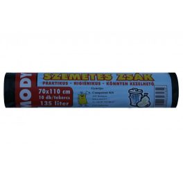 Szemeteszsák 70x110 135 literes fekete, 15 mikron 