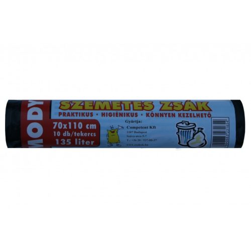 Szemeteszsák 70x110 135 literes fekete, 15 mikron 