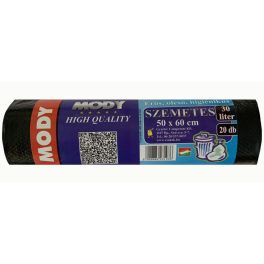 Szemeteszsák 50x60 30 literes fekete, 10 mikron